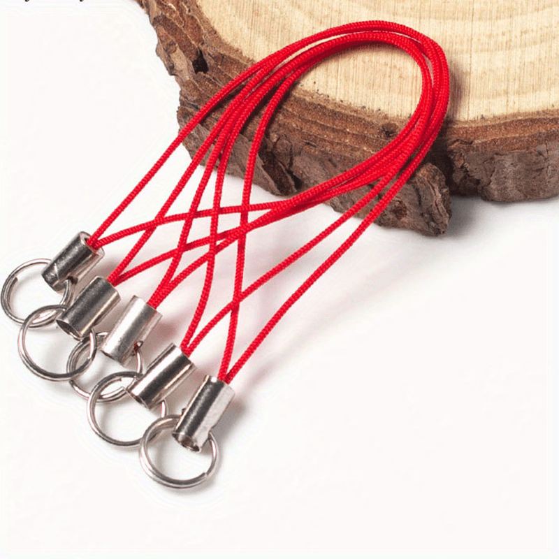 100pcs Phone Chain Shape Keychain Bulk Nylon Wire Rope Key Rope DIY Accessories