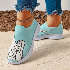 Women's Couple Figure Graphic Walking Shoes Lightweight Casual Sneakers
