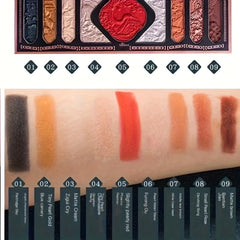 9 Colors Eyeshadow Palette Matte Shimmer Finish Red Brown Tone Cosmetics