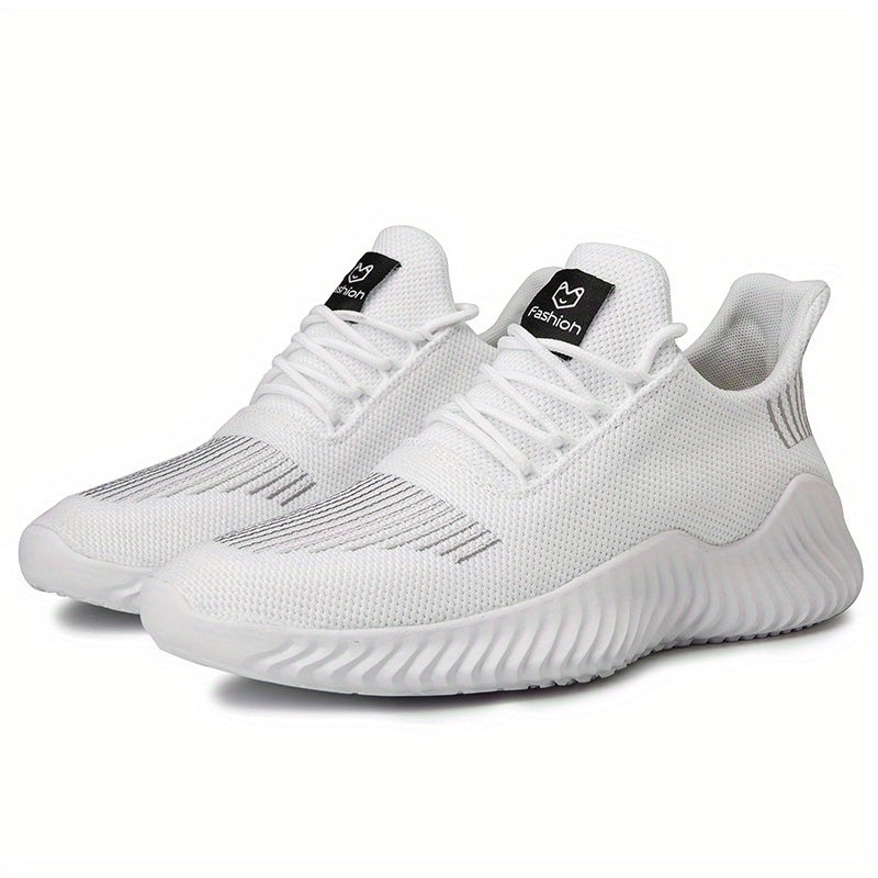 Men's Lace Up Knit Sneakers Casual Walking Shoes