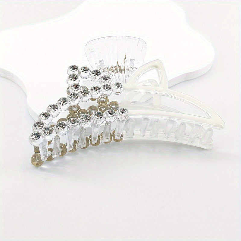 Rhinestone Car Ears Hair Claw Nonslip Ponytail Holder