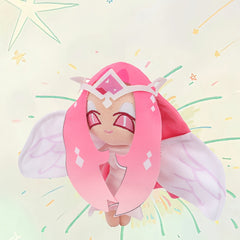 Pink Plush Anime Character with Wings & Crown Stuffed Toy