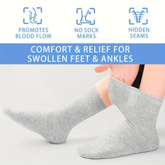 5pcs Diabetic Socks Soft Stretch Polyester & Spandex Blend