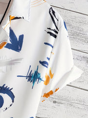 Doodle Eye Hawaiian Shirt Men's Button Up Short Sleeve Shirt