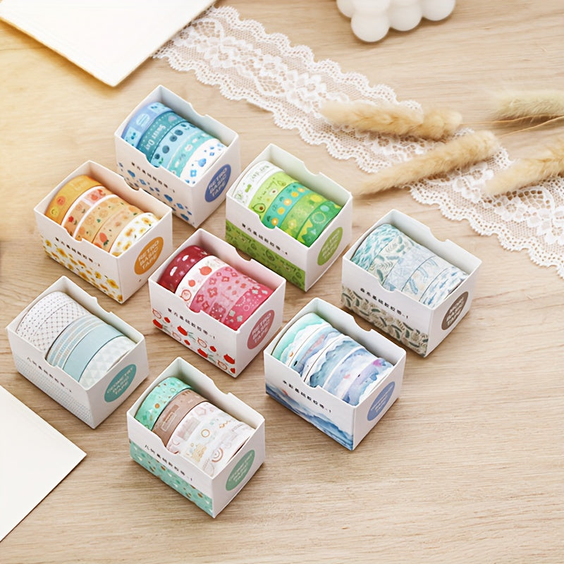 10 Rolls Basic Mori Watercolor Washi Tape Set