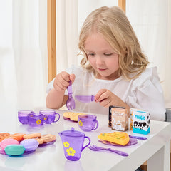 25pc Kids Pretend Tea Party Set Afternoon Tea Tableware w/ Teapot Toy