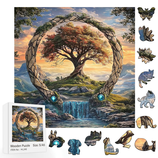 Fantasy Forest Wooden Puzzle High Difficulty Brain Teaser for Adults & Teens