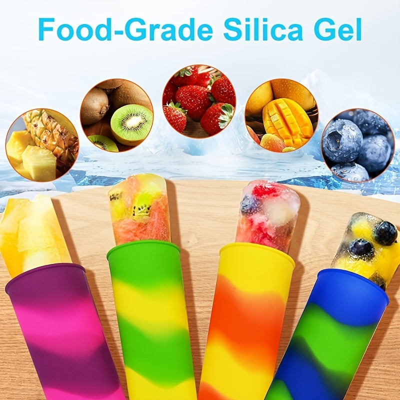 1pc Silicone Popsicle Mold BPA Free Reusable Ice Pop Molds with Lid