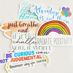 100 Pcs Waterproof Motivational Quote Stickers for Water Bottles Laptop Phone