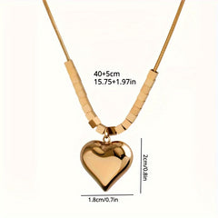 18K Plated Heart Pendant Necklace Female Hip hop Style Chain Jewelry Gift