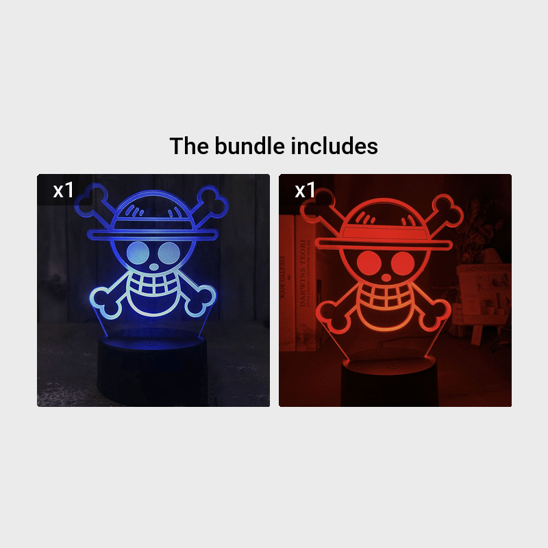 Skeleton 3D Night Light Table Lamp Anime Figures Soft Light Bedroom LED