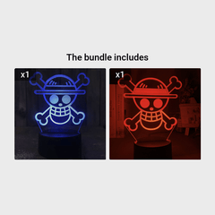 Skeleton 3D Night Light Table Lamp Anime Figures Soft Light Bedroom LED