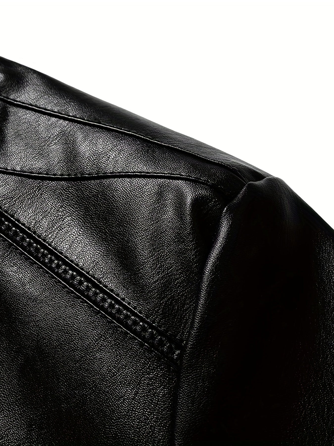 Men's Windproof PU Leather Jacket Outdoor Wear