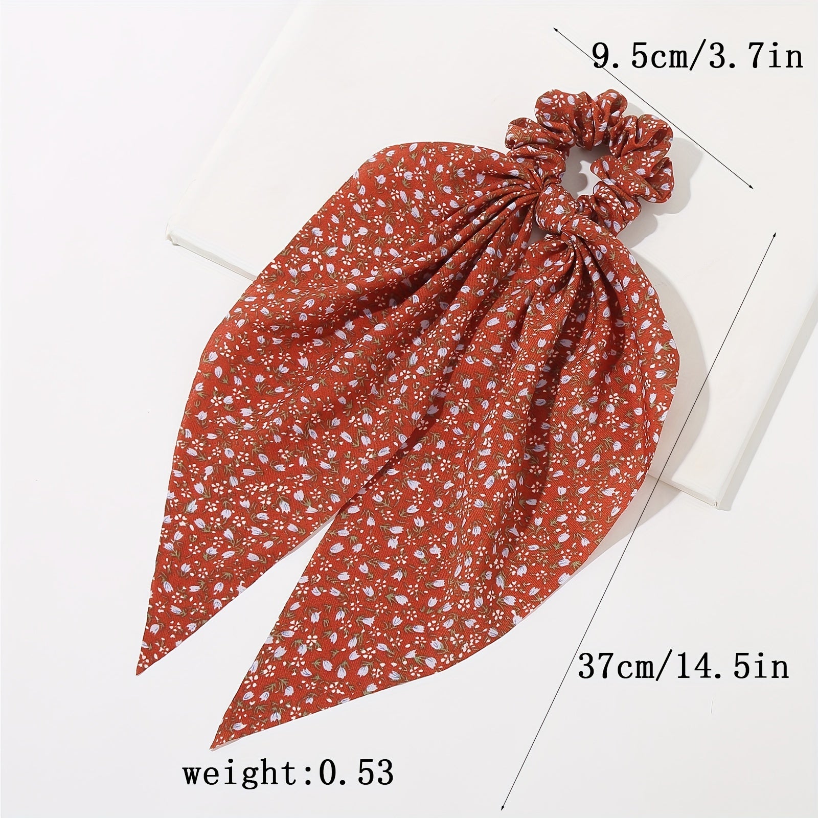 3pcs Ditsy Floral Print Scarf Hair Tie Ponytail Boho Scrunchie