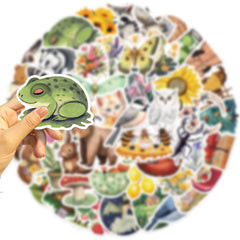 50pcs Cartoon Mystery Forest Stickers for Water Bottles Suitcases Laptops
