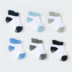 6pairs Baby's Cotton Non-slip Floor Socks for Toddler Boys Girls