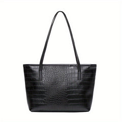 Crocodile Pattern Tote Bag Solid Shoulder Bag Women's Handbags