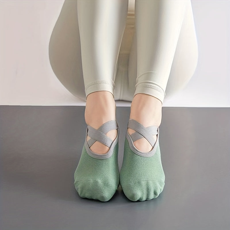 Cross Strap Non Slip Yoga Socks for Pilates Barre Ballet Fitness