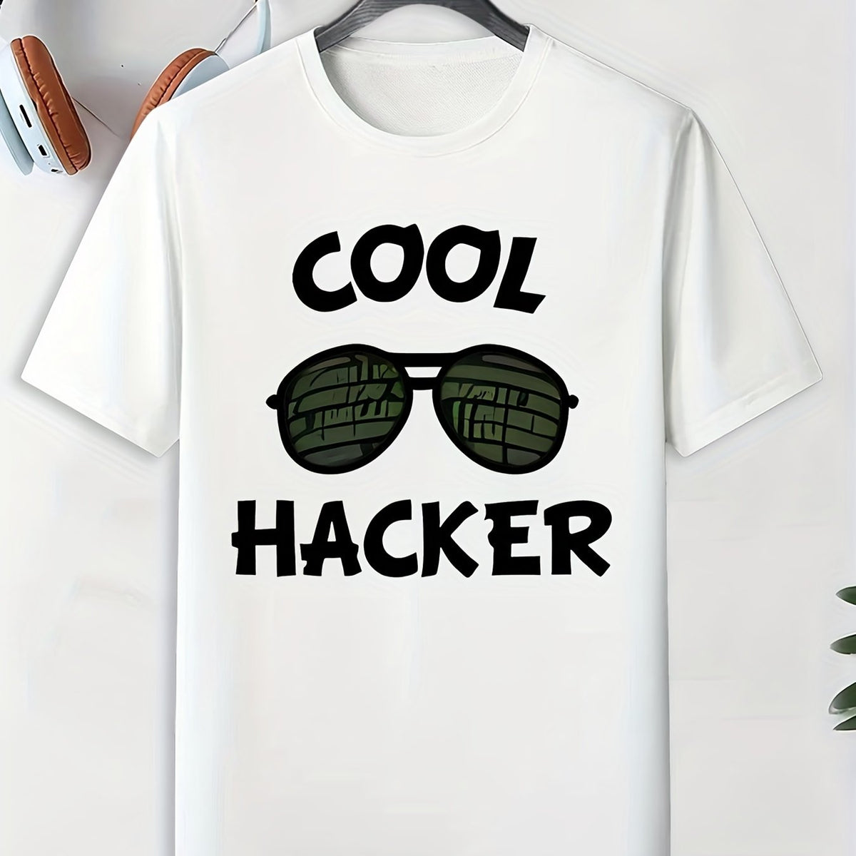 Men's Sunglasses Pattern T-shirt Active Stretch Tee for Outdoor