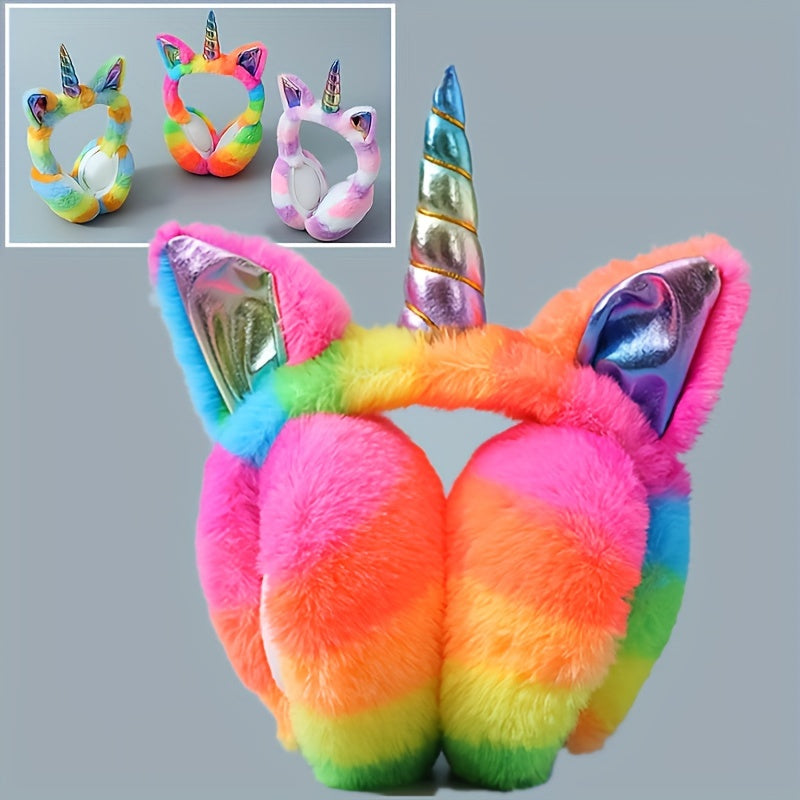 Colorful Unicorn Ear Muffs Winter Warm Ear Protection
