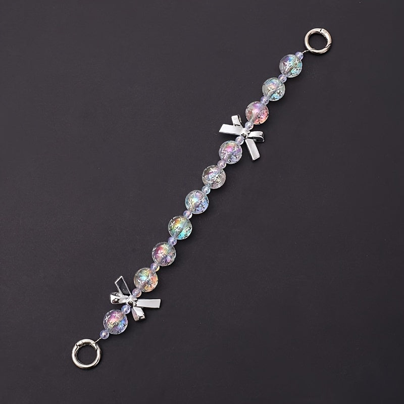Colorful Starry Sky Acrylic Beads Chain Bow Accessories for Girl's