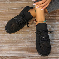 Women's Lightweight Breathable Mesh Sneakers Lace-up Casual Running Shoes