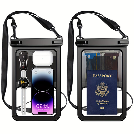 2pc 26 Waterproof Phone Pouch IPX8, iPhone 15 14 13 Pro Max, Galaxy S23 Ultra