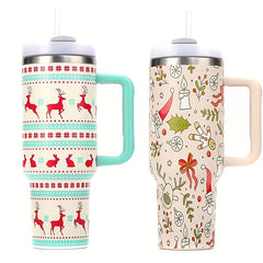 40oz Stainless Steel Double Wall Tumbler With Lid Handle