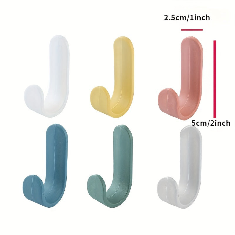 4PCS Self Adhesive Towel Hook Plastic Door Hanger Wall Organizer
