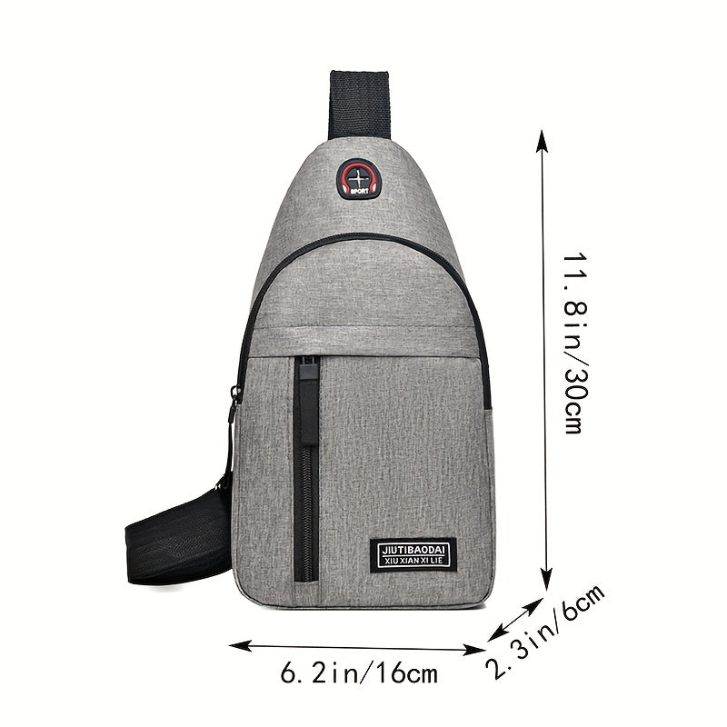 Lightweight Men's Chest Bag w/ Zipper & Adjustable Strap