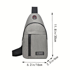 Lightweight Men's Chest Bag w/ Zipper & Adjustable Strap