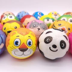 24 Sponge Balls with Cartoon Animal Face, 6.3 cm Diameter