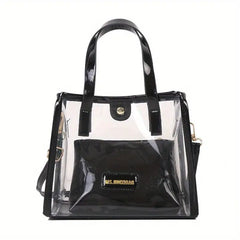 2Pcs Transparent Tote Bag Set Waterproof PVC Jelly Bag