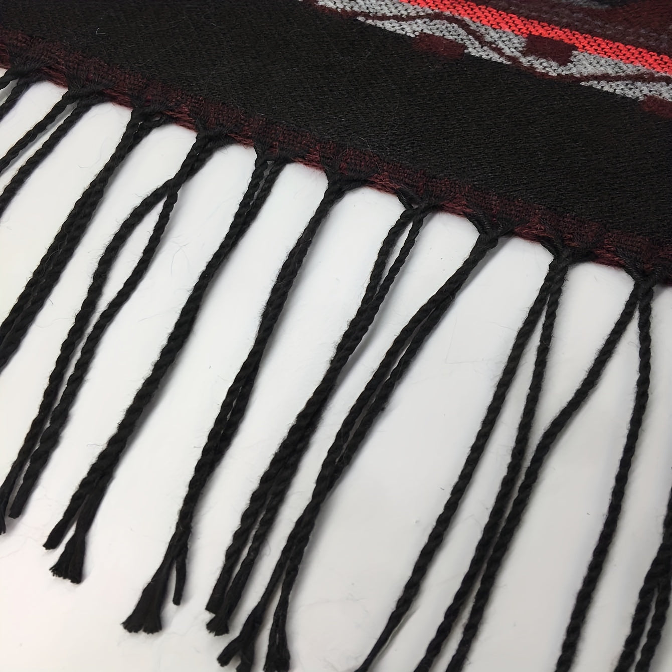 Oversized Hoodie Scarf Shawl Solid Classic Stripe Print Tassel Warm Cape