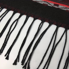 Oversized Hoodie Scarf Shawl Solid Classic Stripe Print Tassel Warm Cape