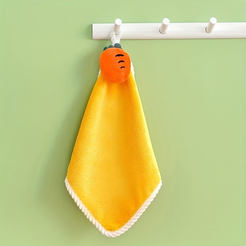 Cartoon Hanging Towel Soft Square Fingertip Towel with Loop