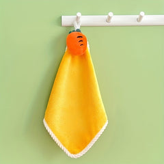 Cartoon Hanging Towel Soft Square Fingertip Towel with Loop