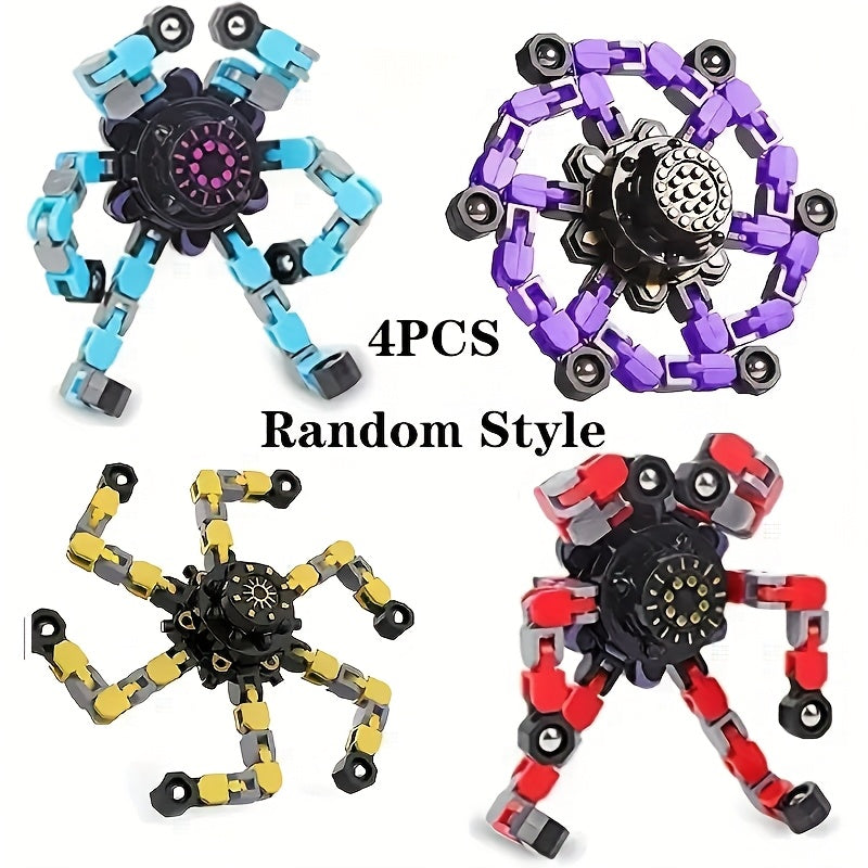 8pcs Transformable Fidget Spinners Deformation Robot Toys