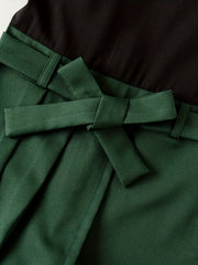 Girls' Short Sleeve Block Belted Dress For Party
