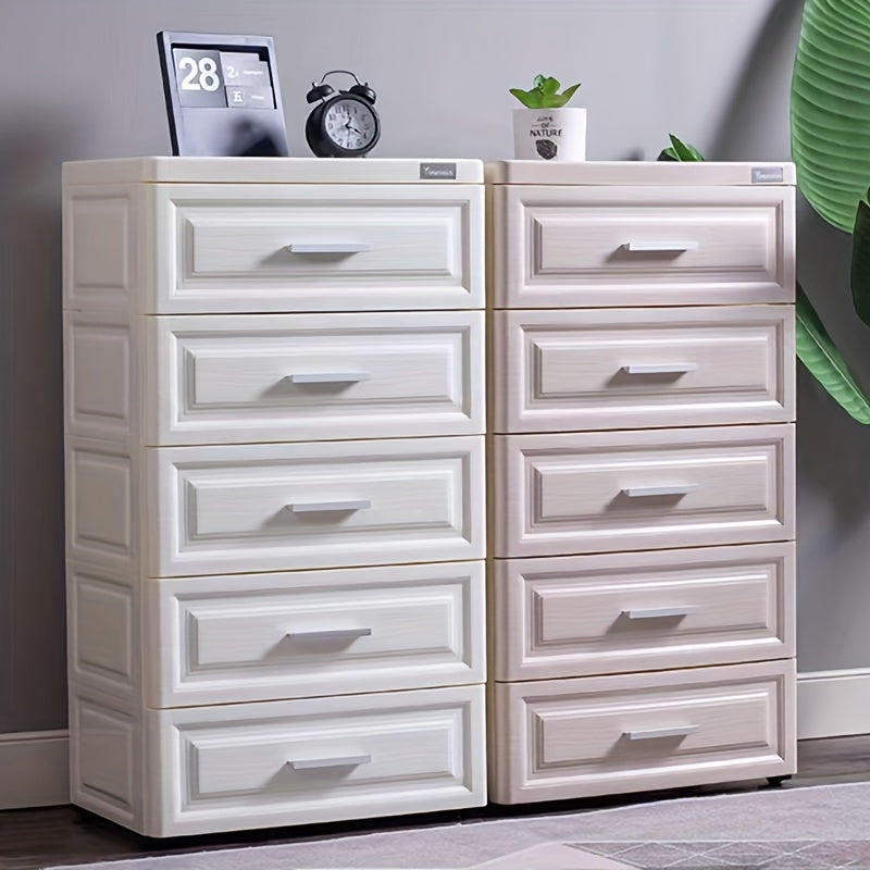 Stackable Plastic Dresser Organizer with Metal Handles