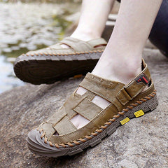 Men's Stitch Non Slip Sandals Wear resistant Comfy Beach Shoes Summer
