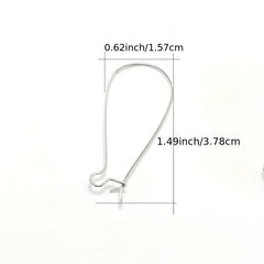 50 Stainless Steel Ear Wire Hooks Earring French Style Lever H