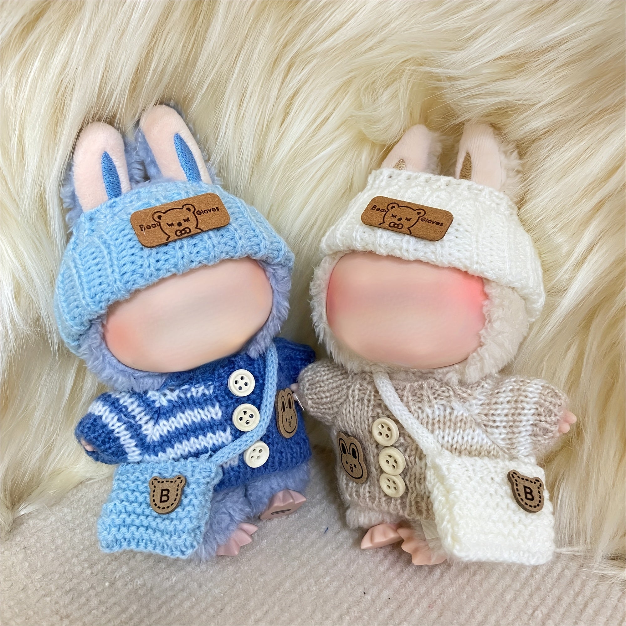 Doll Clothing Accessories Set Hat Bag Clothes 3pcs Set for LABU 15 BUBU Dolls