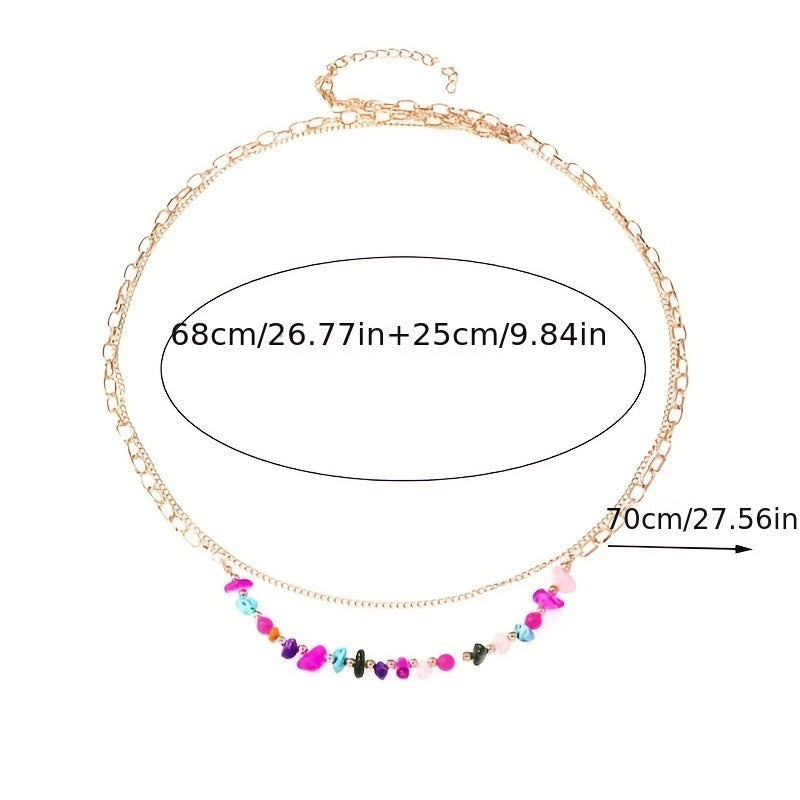 Double Layer Beaded Waist Chain Golden Chain Belt Summer Beach Belly Chain Dress