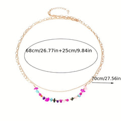 Double Layer Beaded Waist Chain Golden Chain Belt Summer Beach Belly Chain Dress