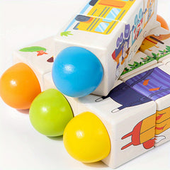 Wooden Twisting Puzzle Cubes for Toddlers - Educational Toy