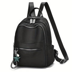 Nylon Backpack Zipper Front Travel Daypack Casual Student Schoolbag