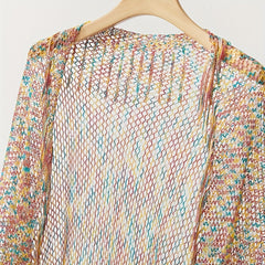 Fishnet Tassel Shawl Mesh Bikini Cover Up Beach Cape