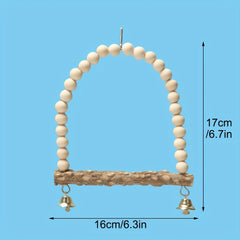 Solid Wood Beads Decor Parrot Bridge Ladder Bird Toy