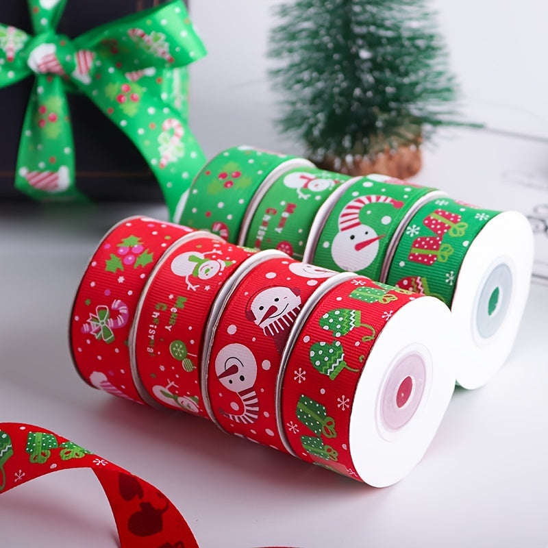 Christmas Ribbon Festive Decor Tape Hand Dye Bow Gift Decor Tape 2 0 98'' Set